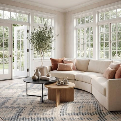 Dash & Albert Orzalla Blue Diamond Washable Rug, 3'x5' | Diamond Cove Machine Washable Rug, 3' X 5', Diamond Pattern - color: Diamond Cove Blue, size: 3' x 5' (Rectangular)