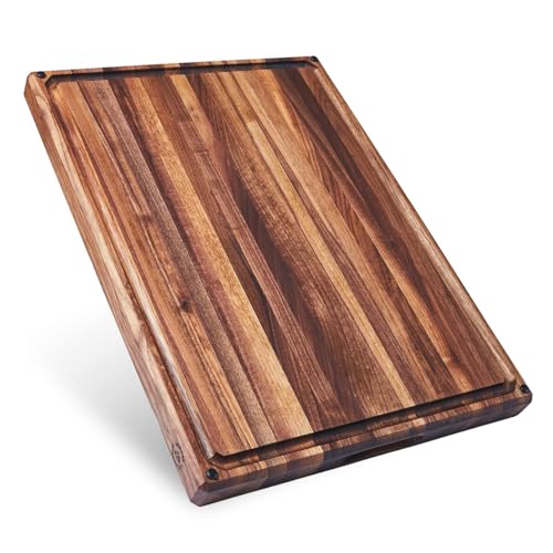 Sonder Los Angeles Franklin Cutting Board, Edge Grain Walnut, 20x15x1.5 in | Made in USA, Non-toxic, Non-Slip Feet, Juice Groove, Built-in Handles, Reversible, Gift Box Included, Large 10.3 lbs - color: Franklin | Black Walnut | Edge Grain