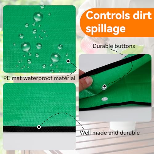 Extra Large Repotting Mat for Indoor Plant Transplanting and Mess Control Thickened Waterproof Potting Tray Foldable Potting Mat Portable Gardening Mat Garden Gifts(39.5"x 31.5") Green - size: 39.5 x 31.5 Inch, Green