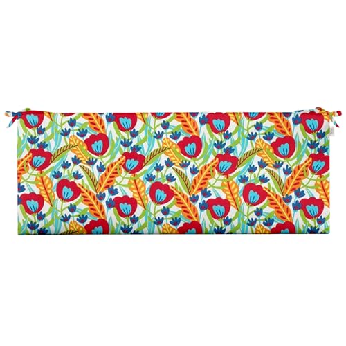 RSH DECOR Indoor Outdoor 2" Foam Bench Cushion with Ties, (36" x 14" x 2") Choose Color (Artistic Multicolor Floral) - color: Artistic Multicolor Floral, size: 36 inches x 14 inches x 2 inches