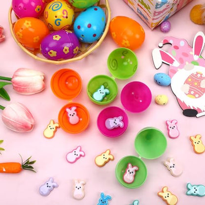JUNEBRUSHS Easter Decorations, 50 Pcs Tiny Easter Rabbits Resin Rabbits Flat Easter Rabbits Mini Rabbit Figurines Easter Egg Fillers for Easter Crafts Home Table Decor - style: Easter Style