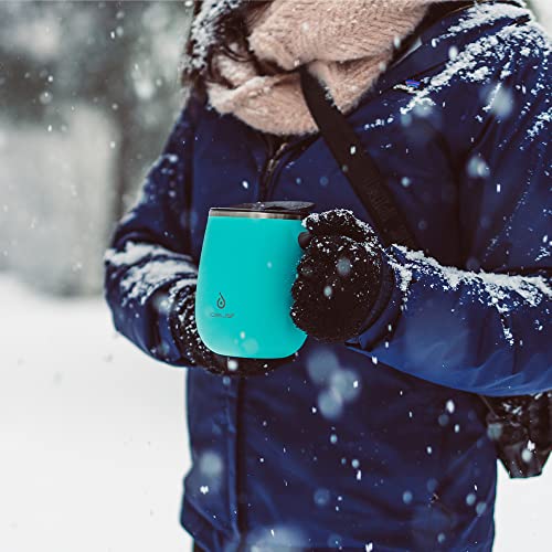 Ideus 16 oz Insulated Coffee Mug with Handle and Lid, Double Wall Stainless Steel Vacuum Thermal Coffee Mug, Travel Coffee Cup Thermal Cup for Home and Office (Sky Blue, FUJI DAWN) - color: Sky Blue