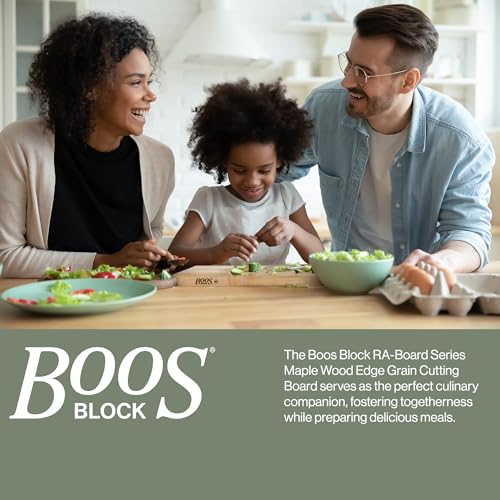John Boos RA-Board Series Rectangular Wood Bamboo Maple Cutting Board 20”x15” – 2.25” Thick, 20-lb Reversible Butcher Block with Edge-Grain & Finger Grips – Made in the USA - color: Maple, size: 20"L x 15"W