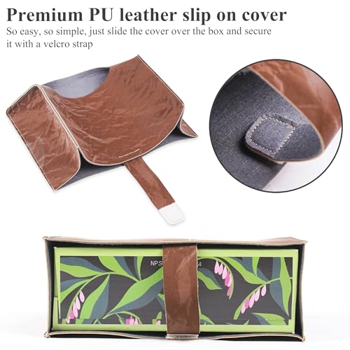 Hand Towels Box Cover,PU Leather Tissue Box Cover Holder Compatible with Kleenex Disposable Paper Hand Towels Suitable for Dining,Kitchen,Bathroom(1-Brown) - color: 1-brown