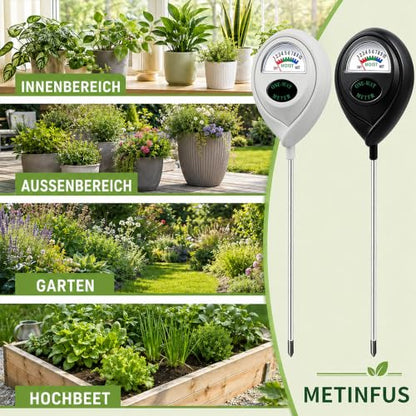 Pack of 2 Soil Moisture Sensor, Soil Moisture Meter for Plants [Black/White] Without Batteries, Plant Moisture Monitor, Soil Tester, Hygrometer for Garden and Outdoor Plants