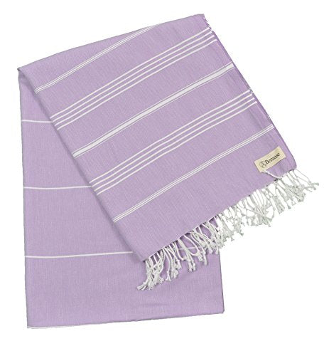 Bersuse Towels Anatolia XL Beach Blanket Throw Blanket Turkish Towel 100% Cotton Extra-Large Quick-Dry Lightweight Premium Peshtemal Towel - 61x82 Inches, Lilac - color: Lilac