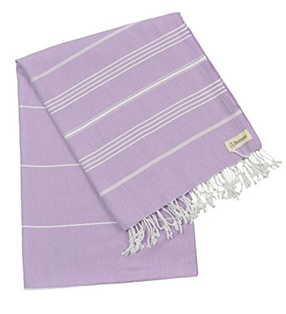 Bersuse Towels Anatolia XL Beach Blanket Throw Blanket Turkish Towel 100% Cotton Extra-Large Quick-Dry Lightweight Premium Peshtemal Towel - 61x82 Inches, Lilac - color: Lilac