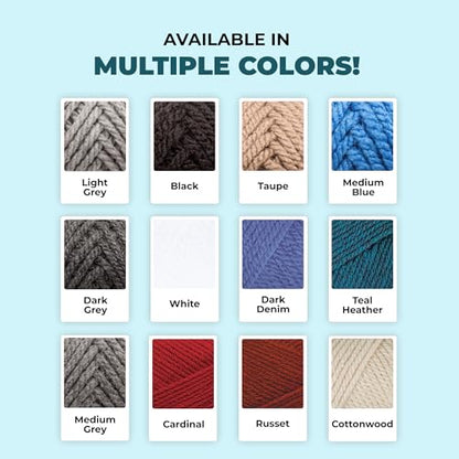 Mary Maxim Titan Bulky Yarn, Weight 5 Acrylic, Chunky Yarn for Crocheting and Knitting, Ideal for Thick, Soft Blankets, Throws, and Graph Style Sweaters, 80 Yards - Teal Heather - 1 Skein - color: Teal Heather