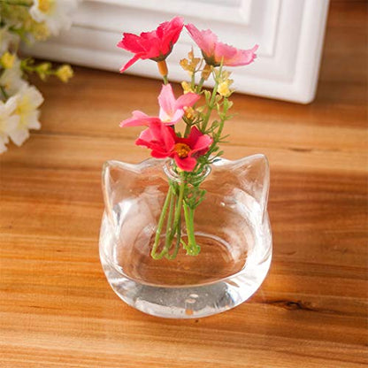 Cat Glass Vases Clear Flower Plant Terrarium Container Hanging Vase Wedding Decor Garden Ornaments Hanging Planter