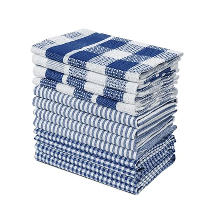 LANE LINEN 100% Cotton Kitchen Dish Cloths, Ultra Soft Absorbent Quick Drying Dish Towels, Multiweave Wash Cloths Dish Towel Sets, 12x12 Inches, 12 Pack - Navy - color: 14: Navy, size: 12"x12" - 12 Pack