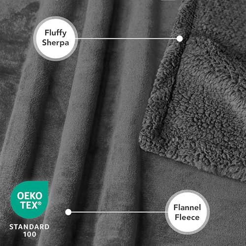 PetAmi Dog Blanket Small Medium Pet Cat Puppy Kitten, 40x29 Mini Solid Gray | 460 GSM, Soft Sherpa Fleece Throw, Reversible Plush Couch Cover Protector Crate Carrier Sofa Bed Car Seat, Machine Washable - color: Gray/Gray Sherpa, size: Medium - 29 X 40 Inc