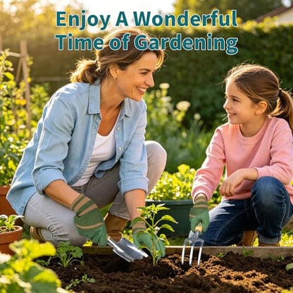 Green Garden Tool Set 4-Piece, Trowel, Fork, Pruning Shear&Gloves | Aluminum Gardening Hand Tools, Non-Slip Ergonomic Handles, for Digging Weeding, Gift for Women Men Gardener Plant Lovers - color: green-4pcs