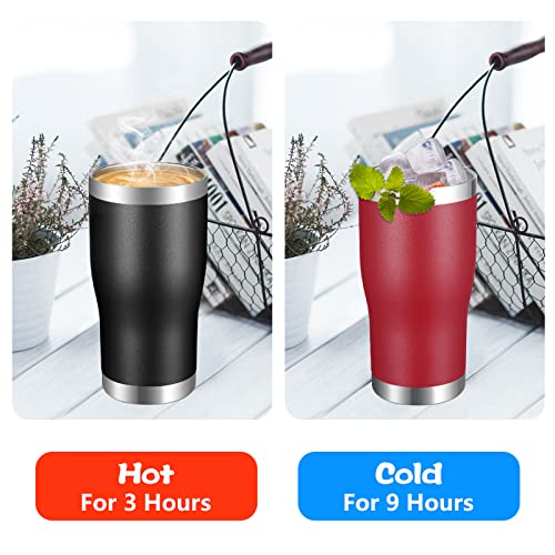 VEGOND 20oz Tumbler Stainless Steel Tumbler Cup with Lid And Straw Vacuum Insulated Double Wall Travel Coffee Mug(Black 6 Pack) - color: Black, size: 6 Count (Pack of 1)