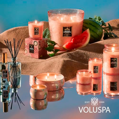 Voluspa Kalahari Watermelon, Large Candle Jar, 18 oz, 100 Hour Burn Time, Coconut Wax for Clean Burning, Handcrafted in the USA - color: 13 - Kalahari Watermelon