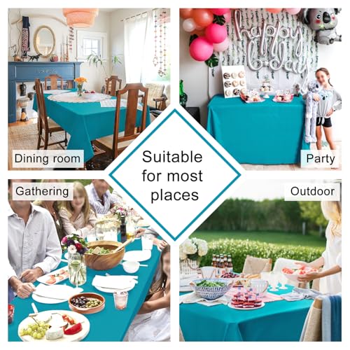 2 Pieces Turquoise Square Tablecloth, 30 x 30 Inch | Water Resistant, Wrinkle Resistant, Spillproof, Washable Fabric Polyester Table Cloth for Dining/Spring/Banquet/Party/Picnic - color: Turquoise, size: 30"x30"|2 Pack