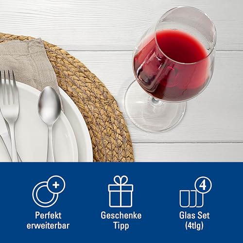 Villeroy & Boch La Divina Burgundy Wine Goblet, Set of 4, Generous 23 oz Capacity, Large Size: 4.25 in Diameter, 9.5 in Tall, Crystal Glass, Dishwasher Safe | Crystal glass Burgundy goblets, dishwasher safe, generously sized bowl enhances a full-bodied re