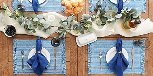 DII Variegated Tabletop Collection, Placemat Set3x19, Light Blue, 6 Piece - color: Light Blue, size: 19" x 13" (Set of 6)