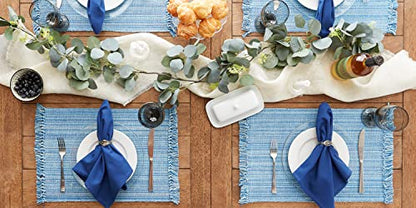 DII Variegated Tabletop Collection, Placemat Set3x19, Light Blue, 6 Piece - color: Light Blue, size: 19" x 13" (Set of 6)
