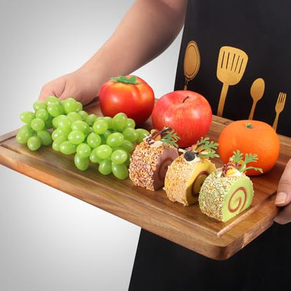 Solid Acacia Wood Cutting Board Set of 3 Wooden Charcuterie Boards Set | Hardwood Meat Chopping Board Butcher Blocks Safe Non Toxic Large Cutting Boards for Kitchen Decor Bread Serving Cheese Board - size: 3 Pcs (16"&13"&11")
