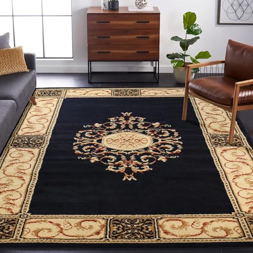 Superior Indoor Area Rug, Floral Medallion Design, 4'x6', Midnight Blue Z | Attractive Rug with Jute Backing, Durable Beautiful Woven Design, Perfect for High Traffic Areas Hallway, Living, Dining Room - color: Midnight Blue - Z, size: 4' x 6' (Rectangula
