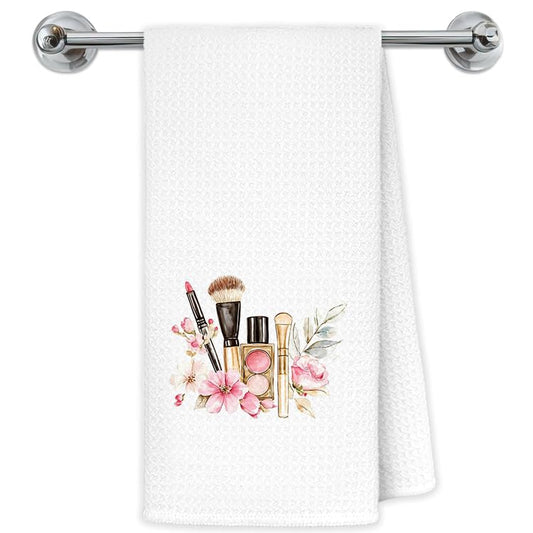 Floral Makeup Bathroom Hand Towels, Coquette Bathroom Decor, Coquette Preppy Girly Flowers Hand Towels for for Bath Room Vanity Washroom Restroom, 16x24 Inch - color: Coquette-towels-a