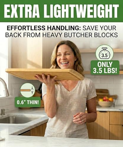 INDESTRUCTIBLE Bamboo Cutting Board (Extra Large) with Vertical Grain Strength Technology - Non Toxic, Spacious and Lightweight 18" XL Chopping Board Gift - Replacements for Life - color: Two-Tone, size: 18"L x 12.5"W