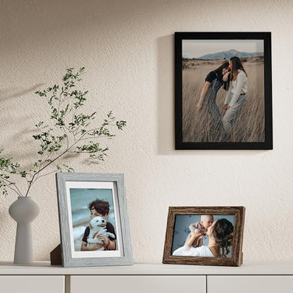 Vittanly 10 Pack Gallery Wall Frame Set, Black, Brown, Grey | Gallery Wall Frame Set: 2pcs 8x10, 4pcs 5x7 & 4pcs 4x6 Photos for Wall & Table, Picture Frames made of Engineered Wood - color: Black & Brown & Grey