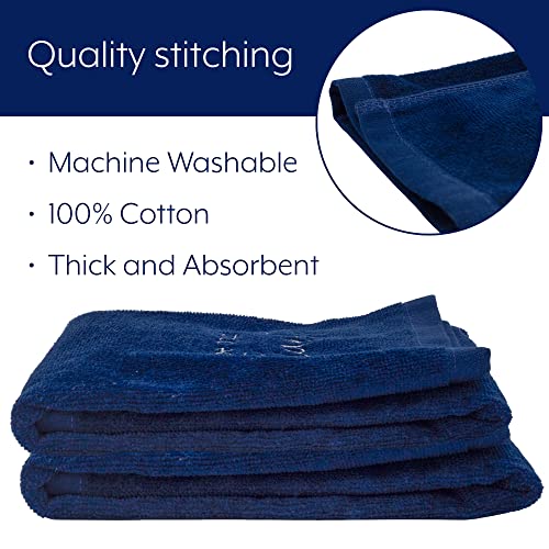 AuldHome Design Guest Towels (Set of 2, Blue); Be Our Guest Monogrammed Hand Towels