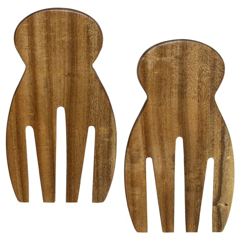 TB Home Salad Hands – Acacia Wood Salad Serving Utensils for Tossing & Serving