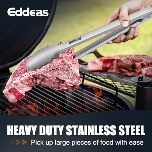 Metal Tongs For Cooking Up To 600°F Kitchen Tongs 3PCS - 9", 12 inch | Heat Resistant 600 Degree, All Stainless Steel Food Tongs,Non-Slip handle, Salad, Grilling, bbq, Dishwasher safe - color: All Metal 3Pcs, size: 7+9+12 inch