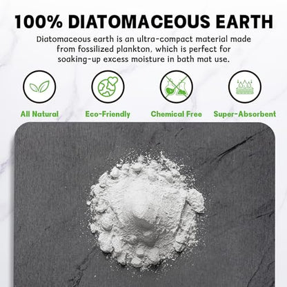 2 Pack Stone Bath Mat,Diatomaceous Earth Shower Mat,Fast-Drying Stone Bathroom Floor Mat,Absorbent Non-Slip Diatomite Mats for Bathtub,Grey Marble - color: Grey Marble-24*16-2 Pack