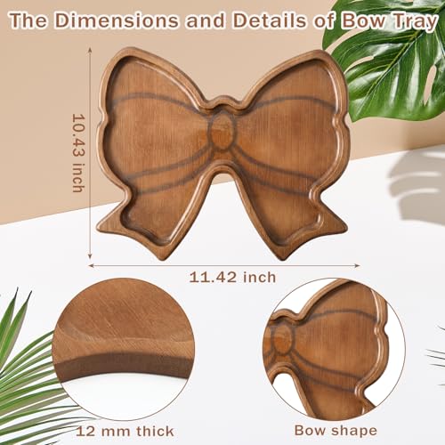Bow Party Decorations Charcuterie Boards Coquette Bow Platter Serving Tray for Baby Shower Cutting Board Rustic Farmhouse Dish Plate for Wedding Party Tabletop Decor - style: Bow