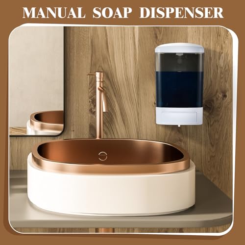 Hushee 4 Pcs Wall Mounted Soap Dispenser,33.8 Oz 1000 Ml,Black | Manual Press, 1000ml 33.8oz Capacity Clear Window, For Restaurant Bathroom Kitchen Hotel, Liquid Soap Shampoo Dispenser - color: Black, size: 33.8 oz 1000 ml