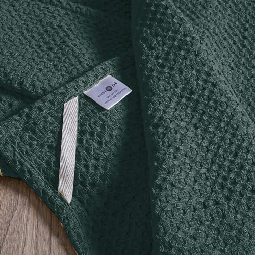 Native Fab 100% Cotton Premium Waffle Kitchen Towels, 4 Pack, 16" x 26", Super Absorbent Reusable Cleaning Cloths, Tea Towels, Machine Washable Hand Towels, Olive Green - color: Olive Green Premium, size: Set of 4