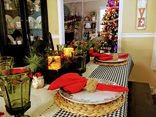 2 Pack Woven Placemats, 13.5 inches Natural Wicker Water Hyacinth Straw Braided Tablemats for Dining Table - size: Plate Chargers 13.8 inch-2