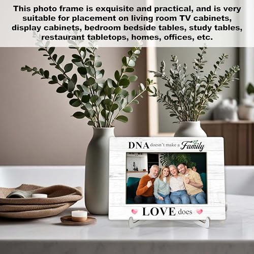 YSTEP Family Photo Frame, DNA Doesn't Make You Family Love Does Picture Frame, Adoption Day Gifts, Wood 4x6 Picture Frame for Desk Display-B18 - style: Style 5