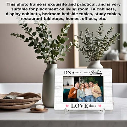 YSTEP Family Photo Frame, DNA Doesn't Make You Family Love Does Picture Frame, Adoption Day Gifts, Wood 4x6 Picture Frame for Desk Display-B18 - style: Style 5