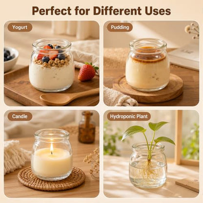 Mini Pudding Jars 40Pack, 4oz Glass Favor Jar with Lids, Candle jars,Yogurt Containers with Lids, Mason Jar,Bath Salt Jars Wedding Favors Honey Pot - color: Glass-40pack-4oz