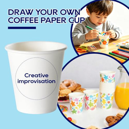 LITOPAK 480 Pack 5 oz Disposable Paper Coffee Cups, White Hot Espresso Cups for Party, Picnic, and Travel - color: White-5oz
