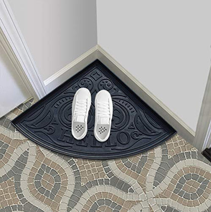 A1HC Heavy Duty Flexible and Durable 100% Rubber Hello Triangle Boot Trays Multi-Purpose for Shoes, Pets, Garden - Mudroom, Entryway, Garage and Scraper Doormat 21.6" X 21.6" - style: Triangle