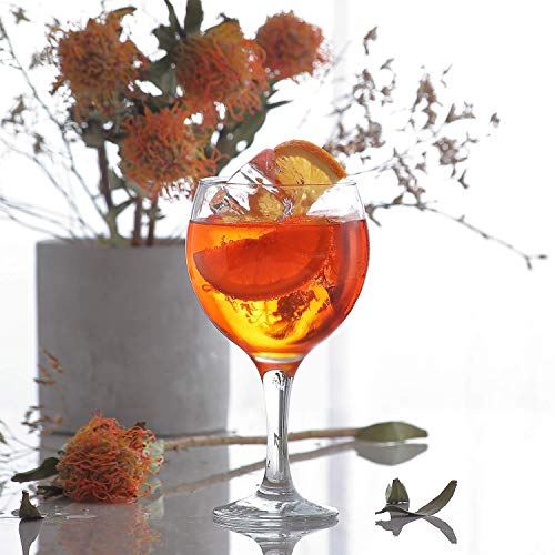 LAV Gin and Tonic, Aperol Spritz Glass Set 4-Piece, 21.75 oz, Clear Balloon Wine Glasses with Stem for Red, White Wine, Cocktails, Oversize Large Goblets for Spritz, Water - style: Balloon Goblet