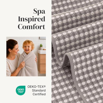Modern Threads 6 Piece Cotton Bath Towel Set – Ultra Soft 600 GSM Towels – Bathroom Set with Hand Towels and Washcloths – Waffle (Classic Taupe) - color: Classic Taupe, size: Standard, style: Waffle
