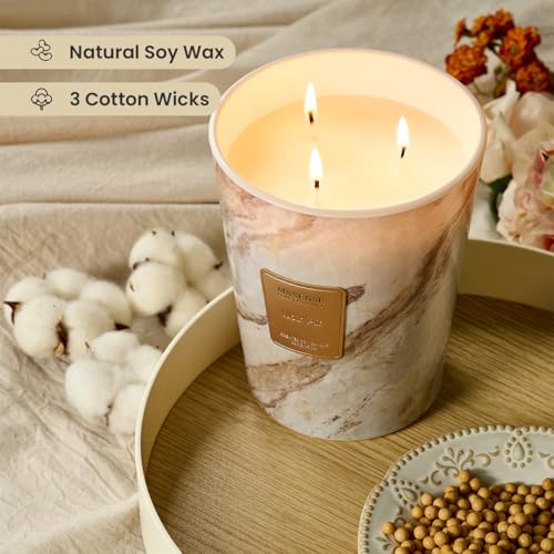 M&SENSE Extra Large Candle 35oz 150H NoirAir Scented Candle, 3 Wick Highly Scented Jar Candle, XL Candles Gift for Stress Relief, Meditation, Yoga - color: NoirAir, size: Large