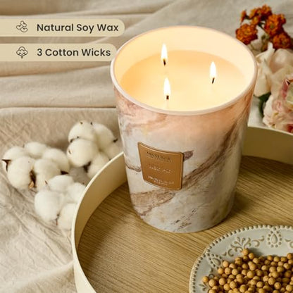 M&SENSE Extra Large Candle 35oz 150H NoirAir Scented Candle, 3 Wick Highly Scented Jar Candle, XL Candles Gift for Stress Relief, Meditation, Yoga - color: NoirAir, size: Large