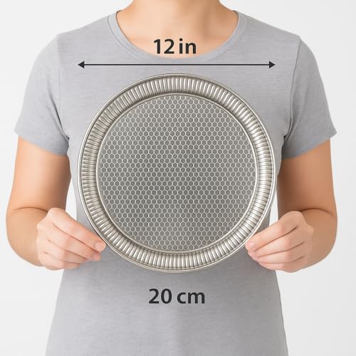 Alisveristime Round Hammered Metal Serving Tray, 11.8 in (Silver) - color: Silver