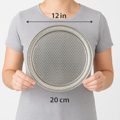 Alisveristime Round Hammered Metal Serving Tray, 11.8 in (Silver) - color: Silver