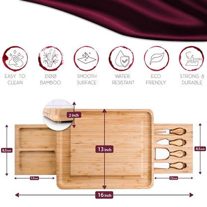 Personalized Charcuterie Board Gifts Set, Custom Engraved Large Bamboo Cheese Platter & Nut Tray, Unique Wedding, Anniversary, Housewarming, Birthday Gift for Couples