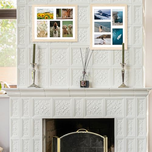 JCJMY 11x14 Picture Frame, 4x6 Collage Picture Frame, Display 5 Pcs 4x6 Photos or 11x14 Picture, Five Opening 4x6 Collage Frame for Wall Hanging, Lightweight 4 x 6 Multi Pictures Frame, Natural - color: Natural
