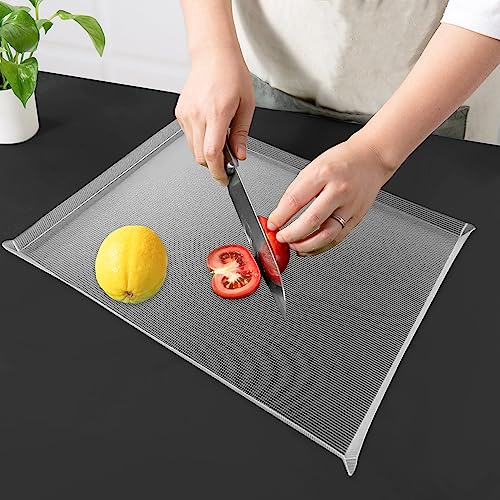 WK Flexible Plastic Cutting Boards Mats with Lip, Foldable Cutting Board for Kitchen Set of 3, Clear Cutting Boards, Nonslip Cutting Mats Sheets, BPA Free, Dishwasher Safe - color: Foldable - Clear - 3
