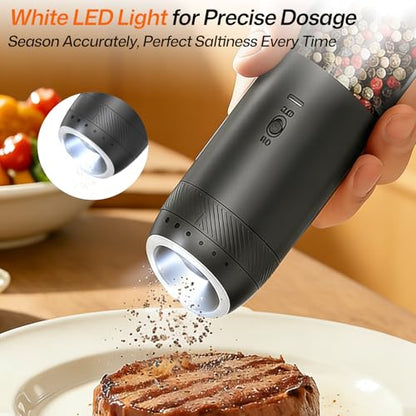 Gravity Electric Salt and Pepper Grinder Set Automatic Shakers Upgraded Pepper Mill